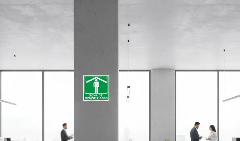 Señal de «Zona de menor riesgo»