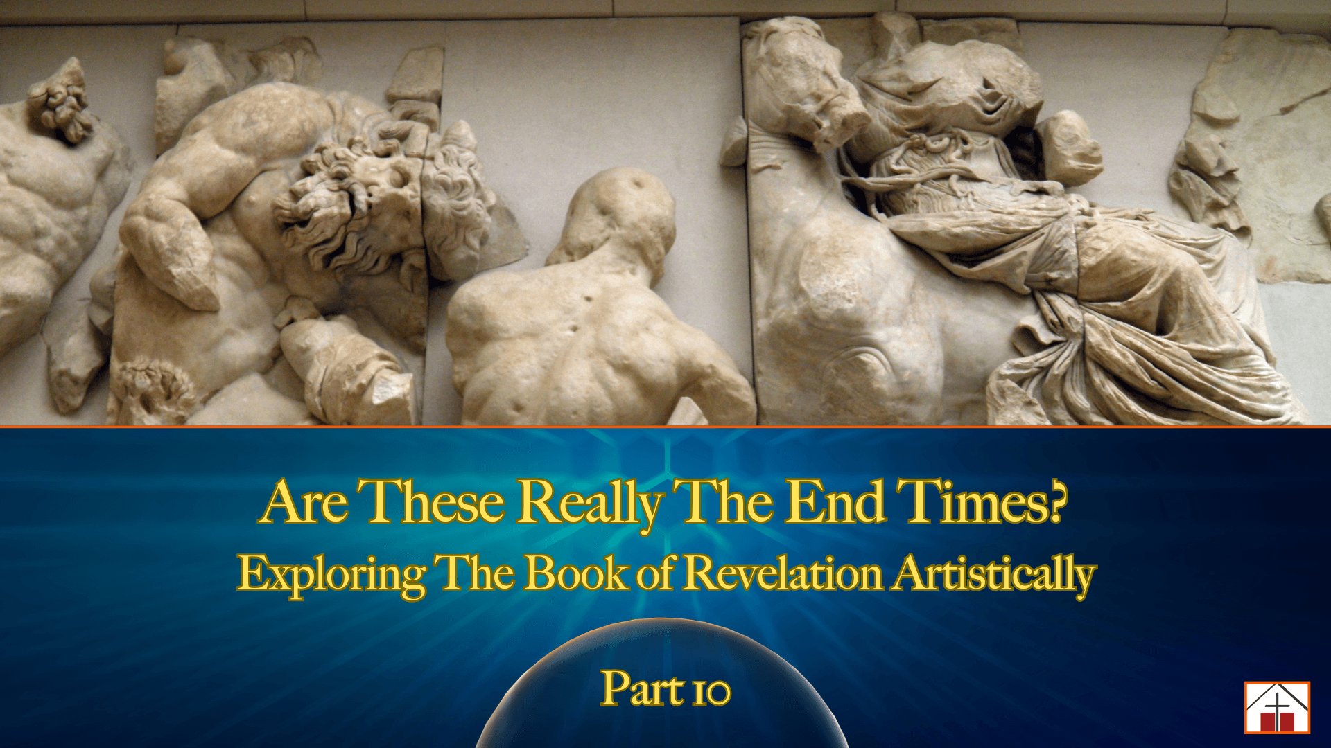 Image of a Minotaur for St. Francis Episcopal Church Adult Christian Education text reading Are These Really The End Times? – Exploring The Book of Revelation Artistically – Part 10