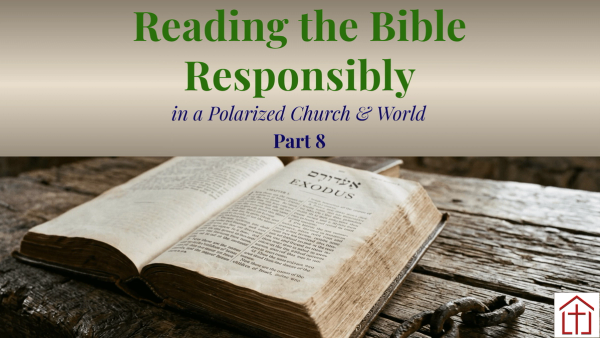 Ancient Bible on a old oak table and broken chain with Reading the Bible Responsibly Part 8 title for St Francis Episcopal Church blog