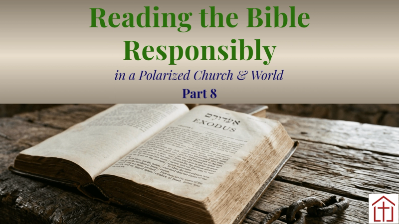 Ancient Bible on a old oak table and broken chain with Reading the Bible Responsibly Part 8 title for St Francis Episcopal Church blog