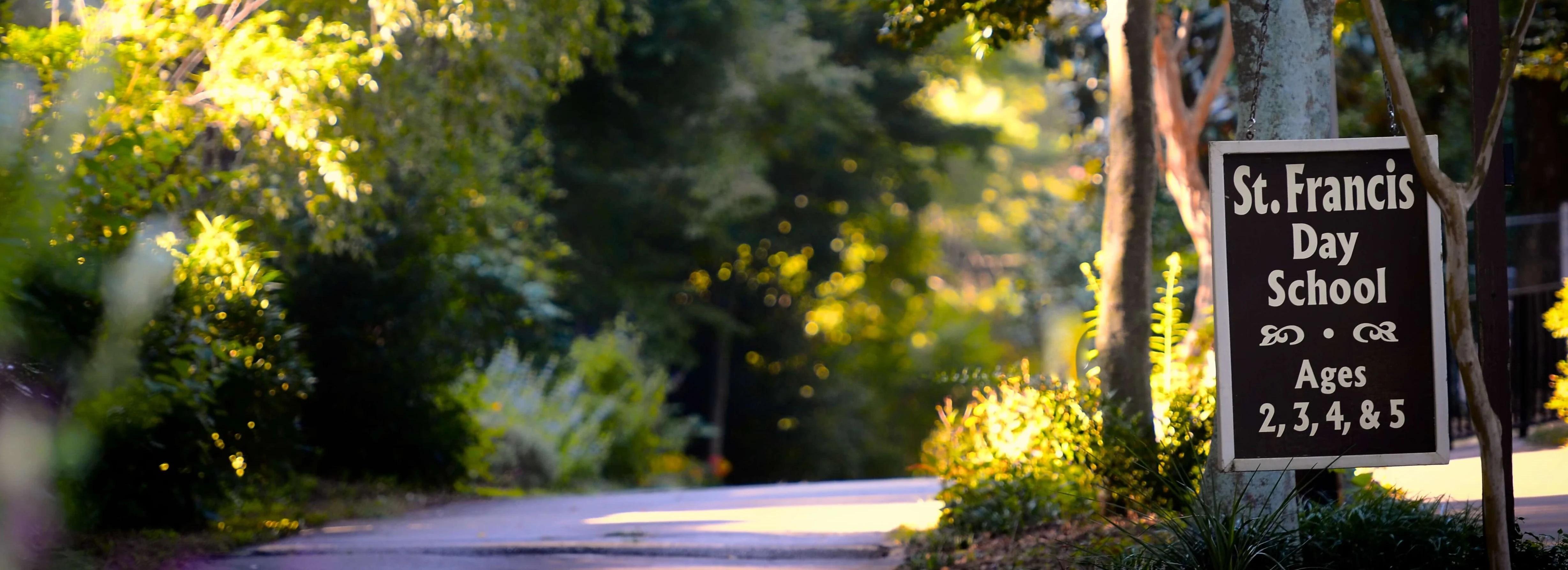 St. Francis Day School Sign with driveway