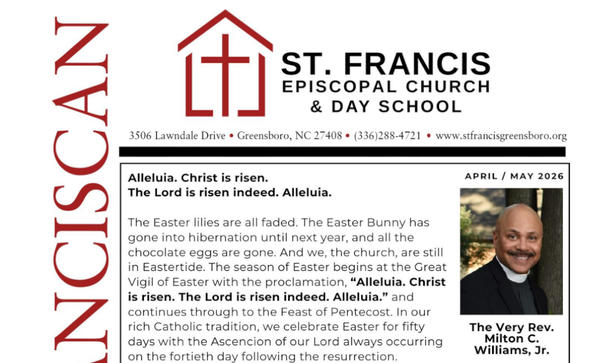 Image of front quarter page of the April/May 2026 St. Francis Franciscan Newsletter