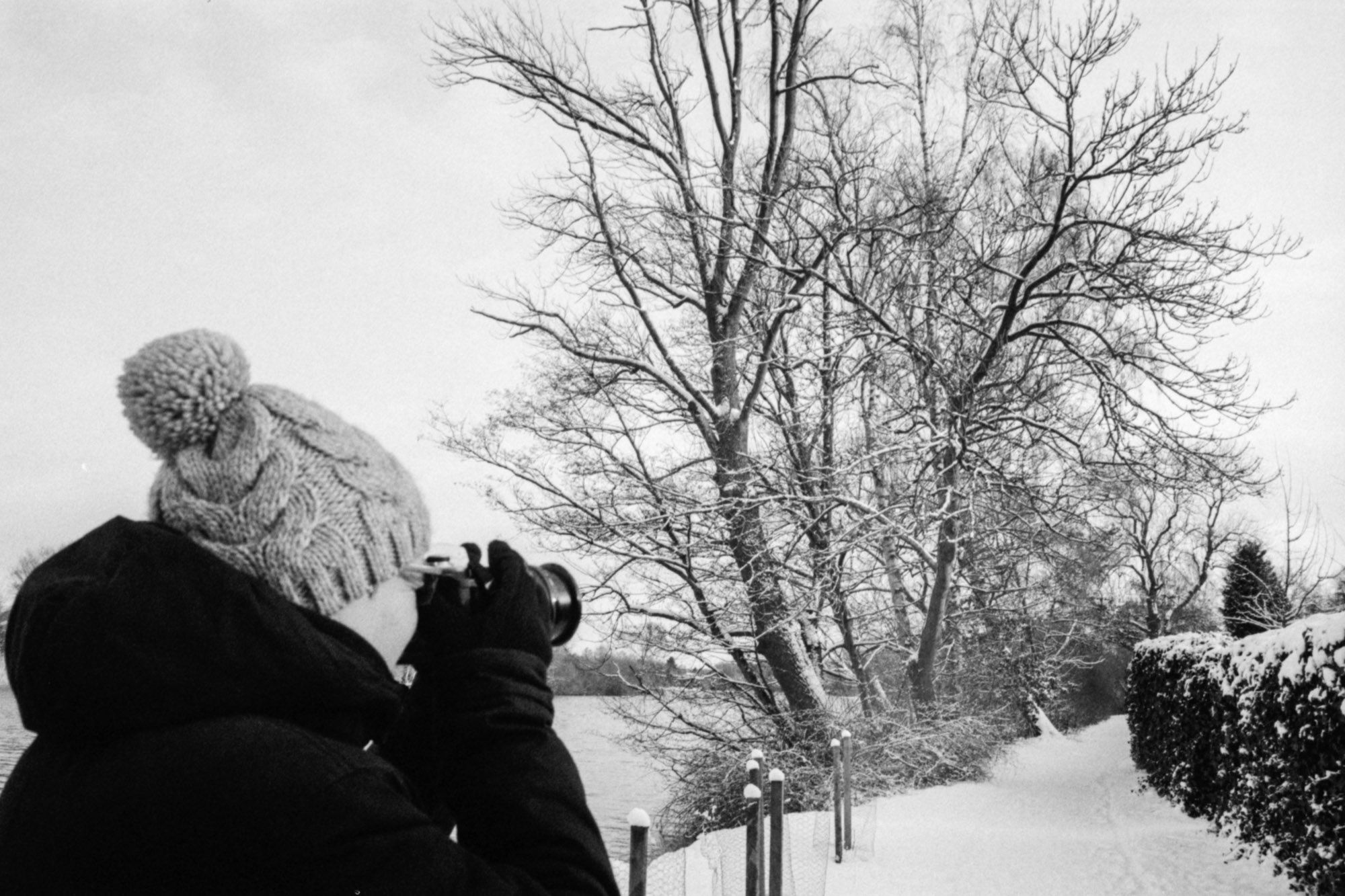 Fotografieren einer Winterszene.