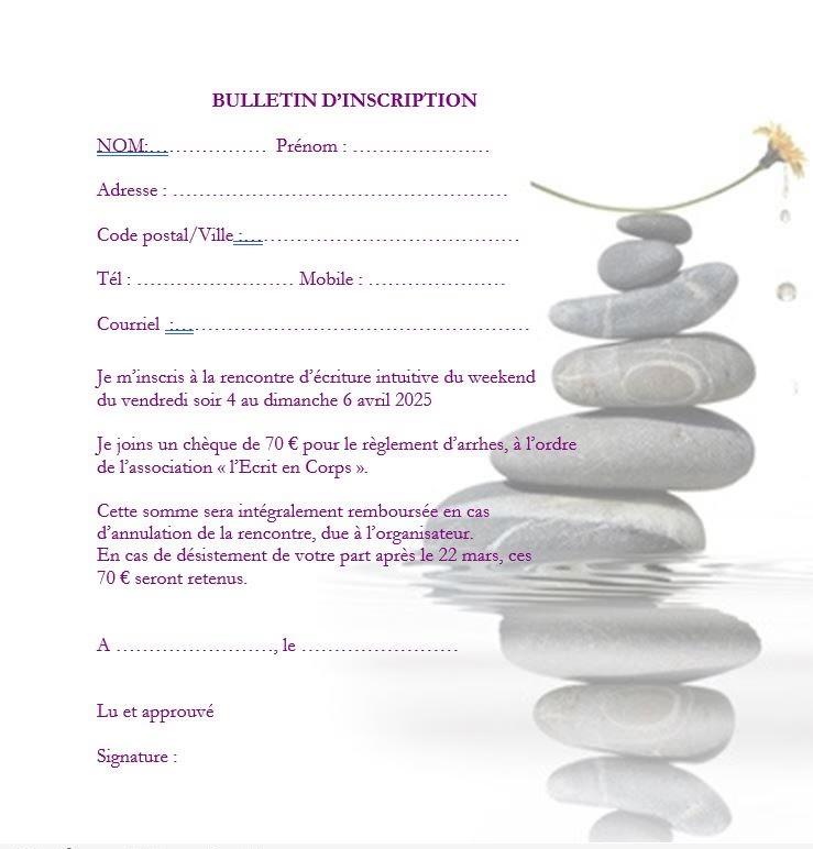 Bulletin d'inscription