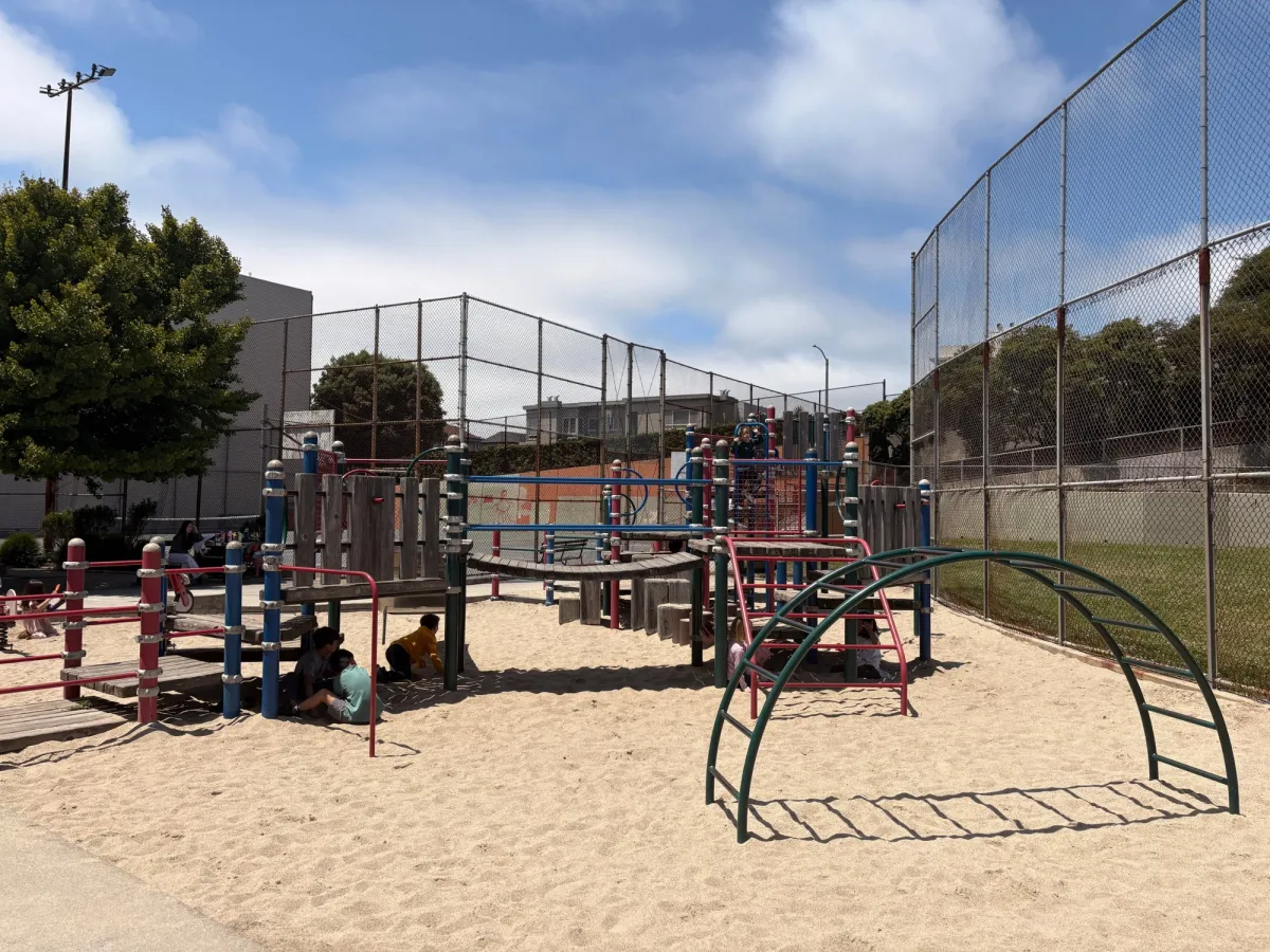 Main playground and the climbing area