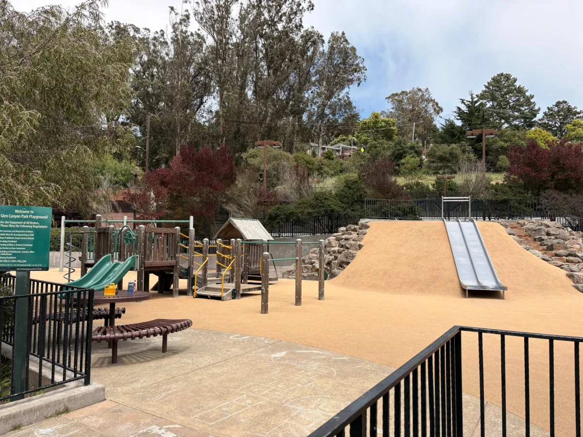 Hilltop slide and littles play area