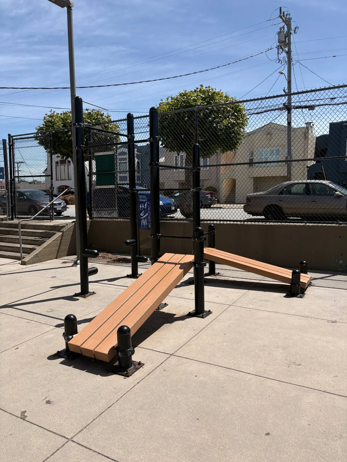 Small outside gym for adults near the basketball courts