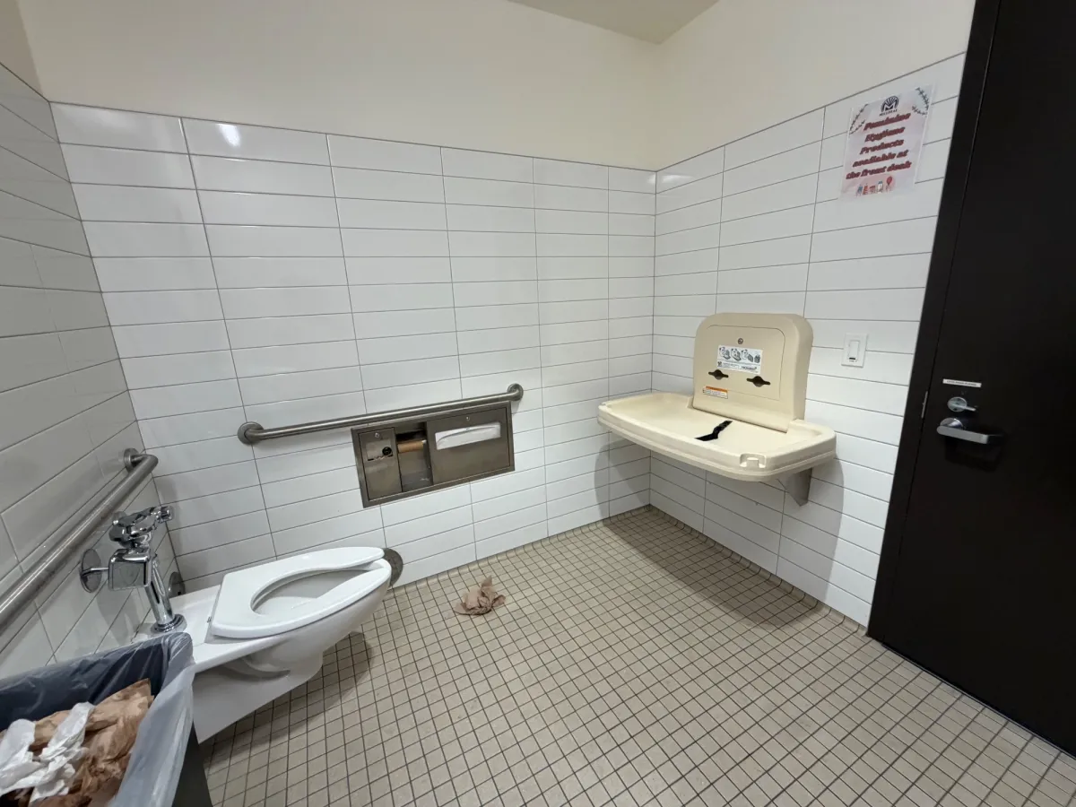 Restrooms even have sanitary napkins available at the front desk for the ladies! 