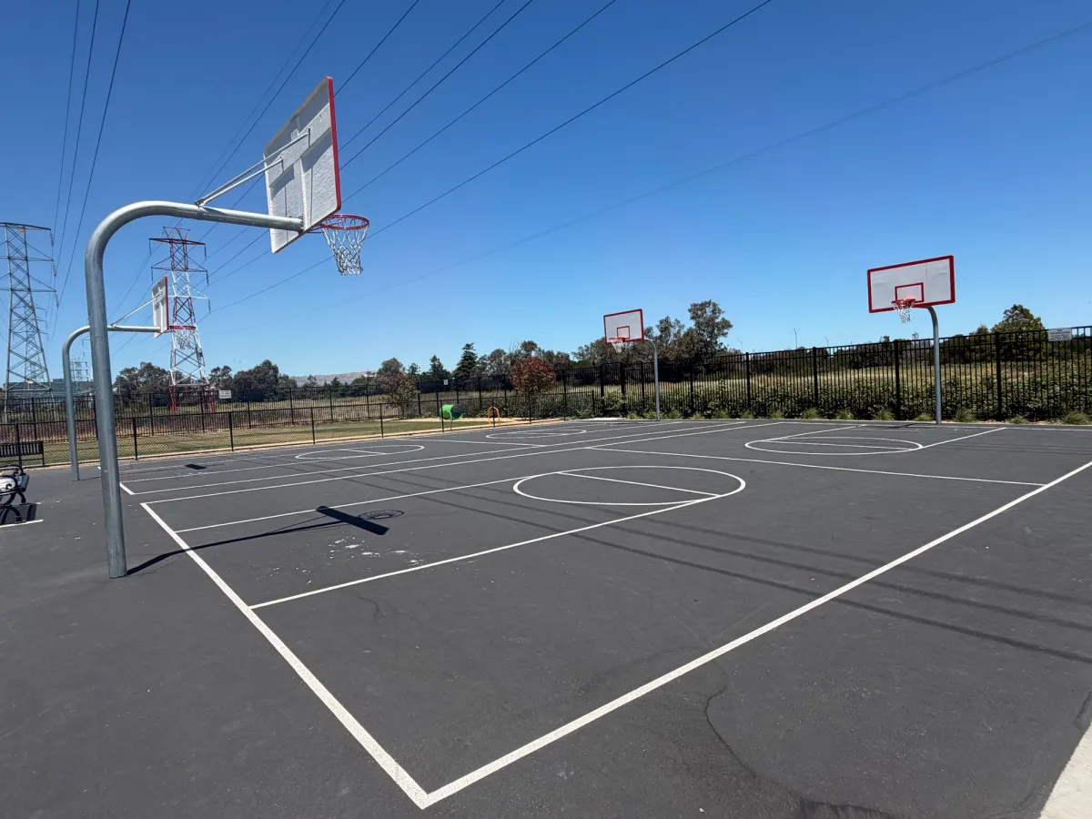 Well maintained, 2 basketball courts for the older kids
