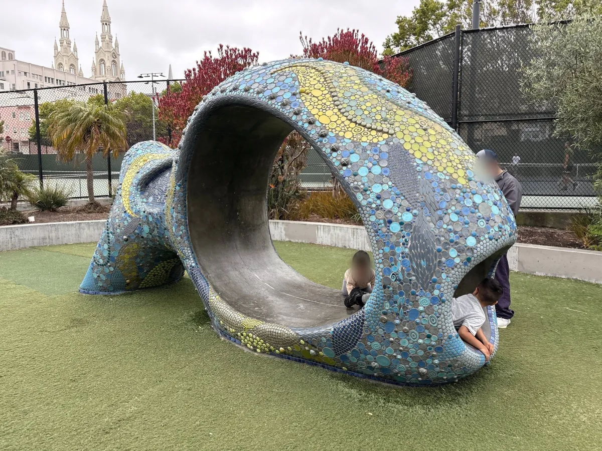 Interesting artistic mosaic fish figure