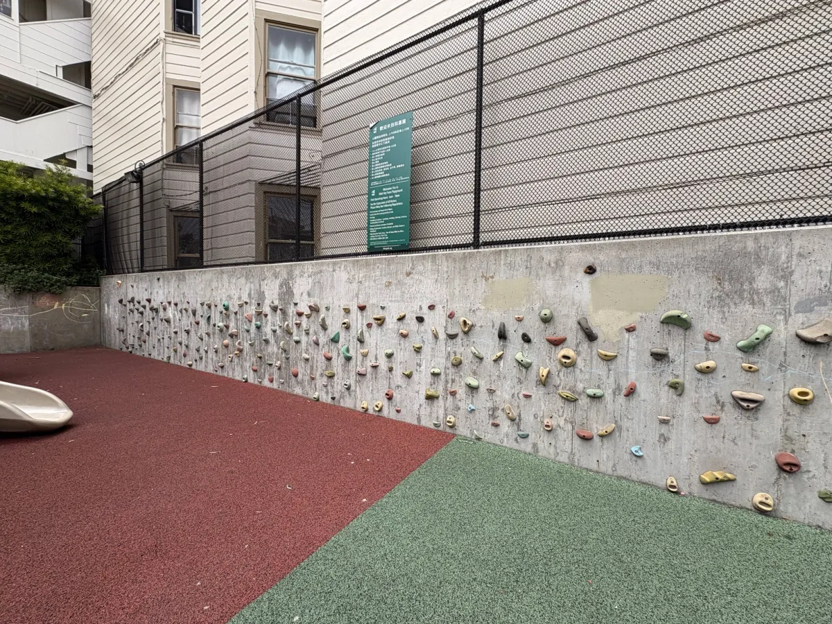 An impressive climbing wall - haven't seen this a lot of other places