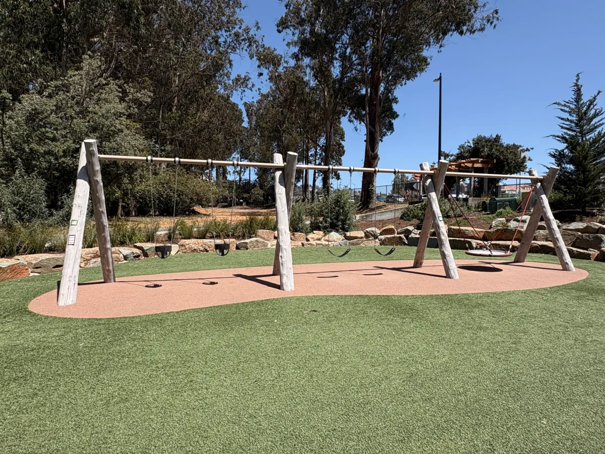Three different types of swings for different ages