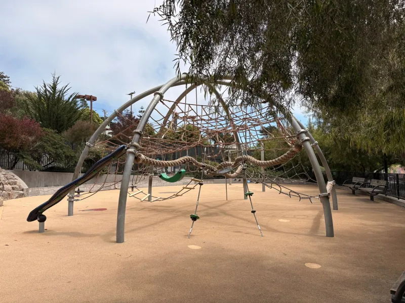 Pretty complex climbing structure to keep kids entertained