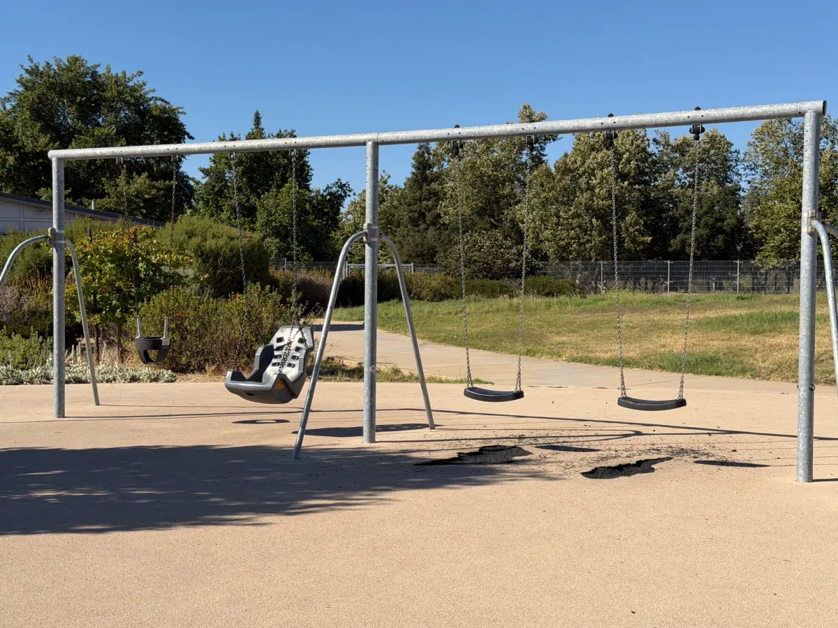 Closer view of swings