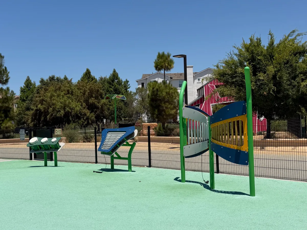 Sensory panels at toddler play area