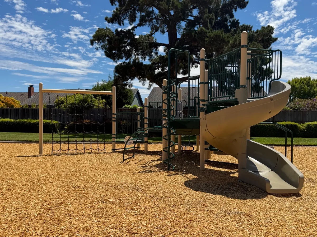 Back view of play structure