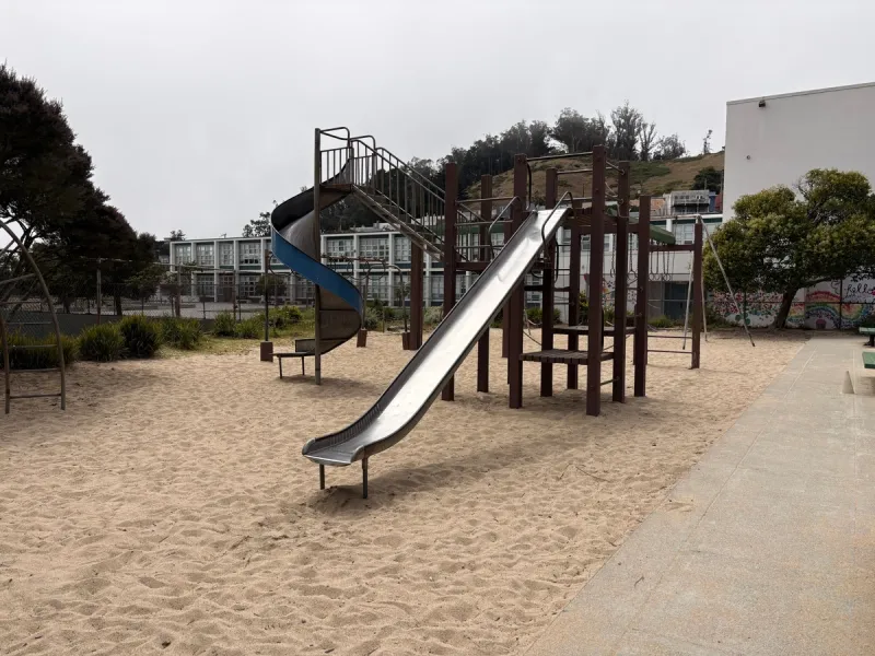 A very tall playground structure
