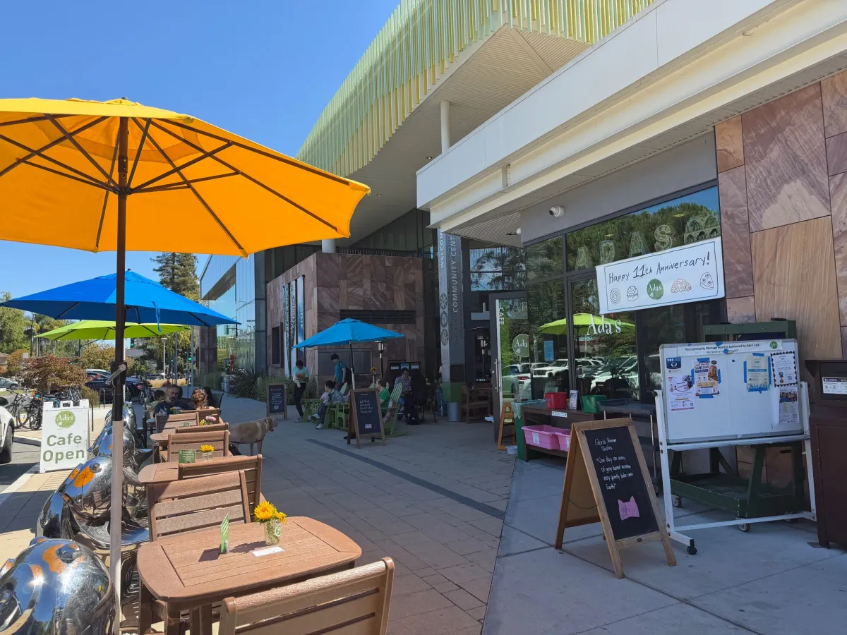 Outdoor seating at Ada's cafe