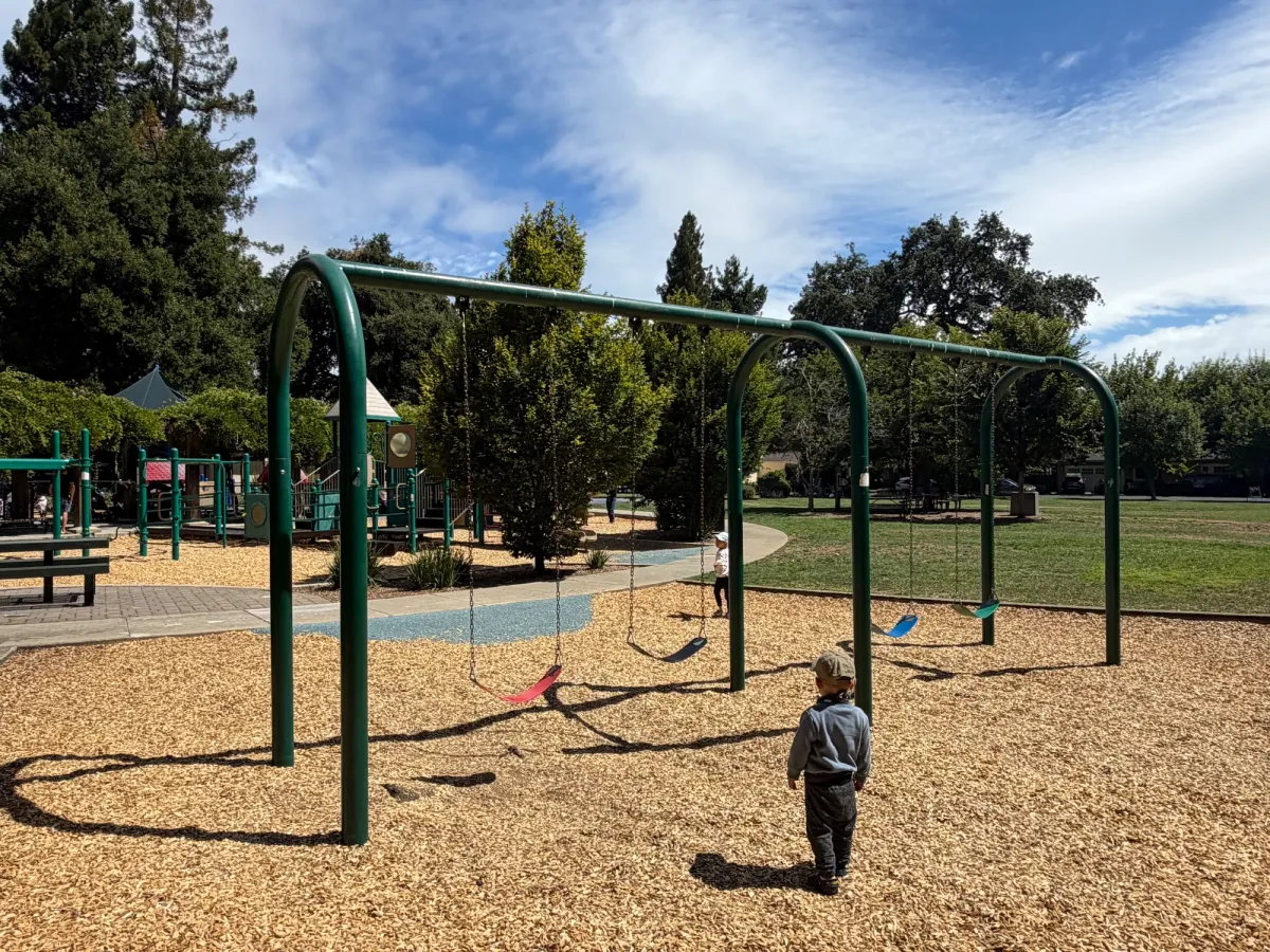 Swings on big kid playground