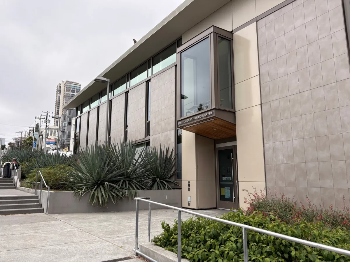 The library entrance