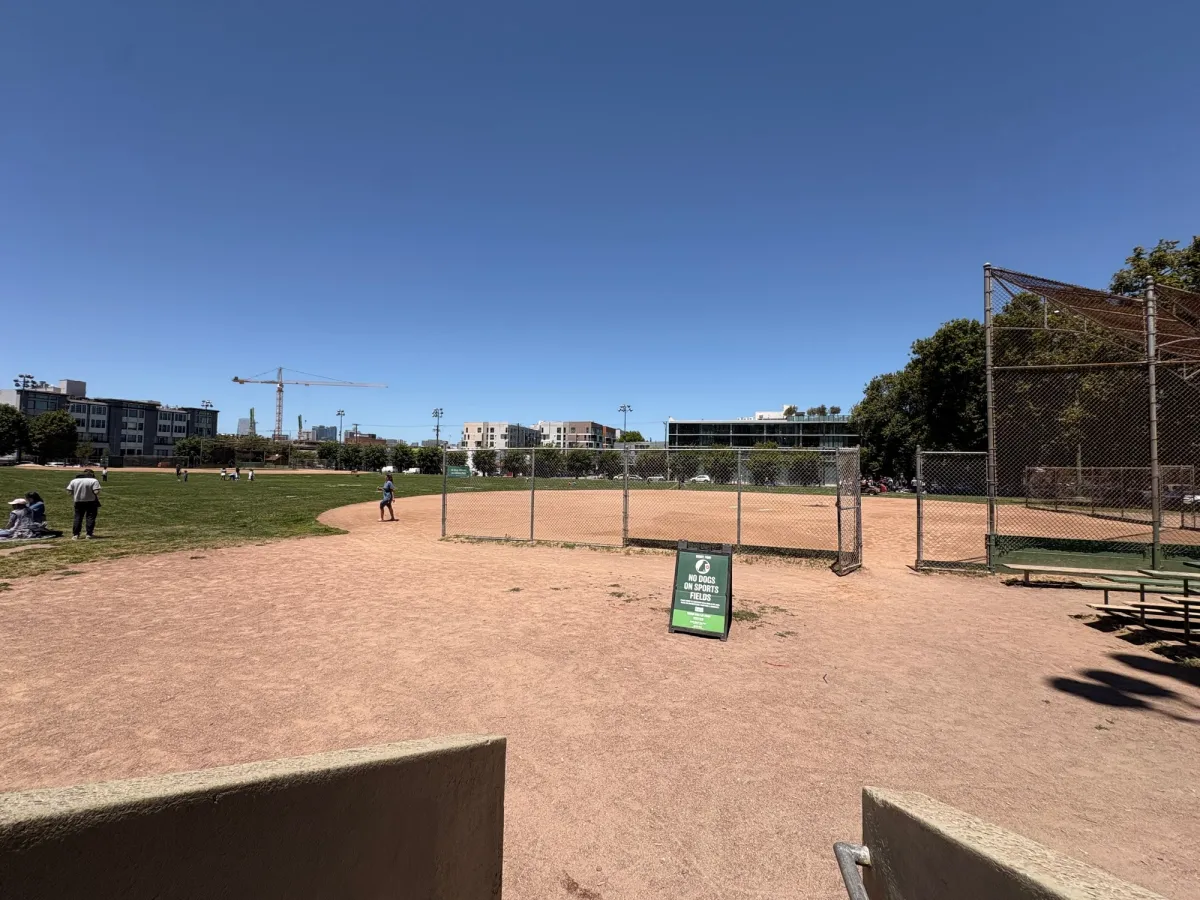 Baseball and Soccer field - lots of families picnicking here