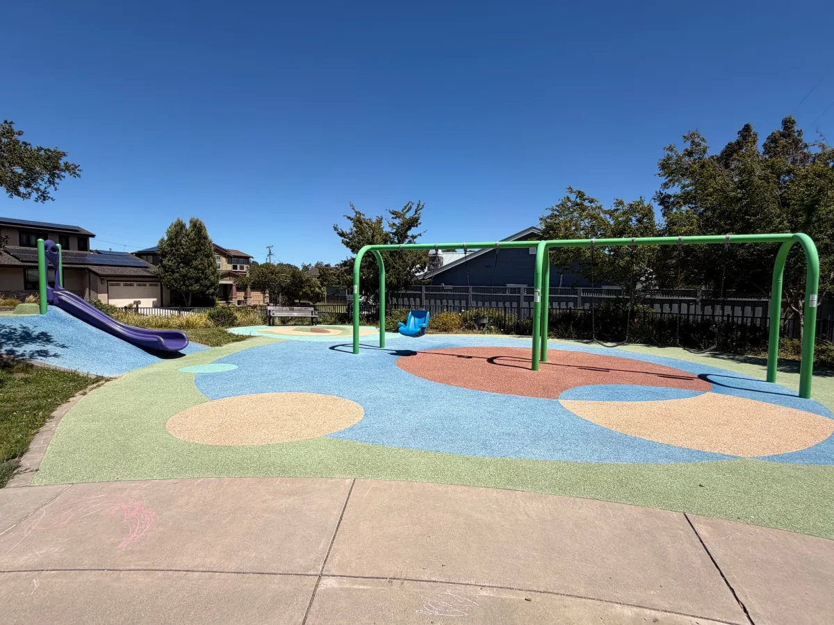 Swings and a small slide for toddlers