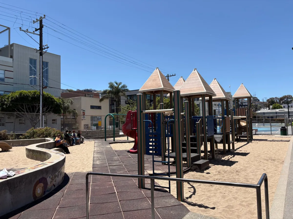 Big Kid gym, with taller slides and nicely separated