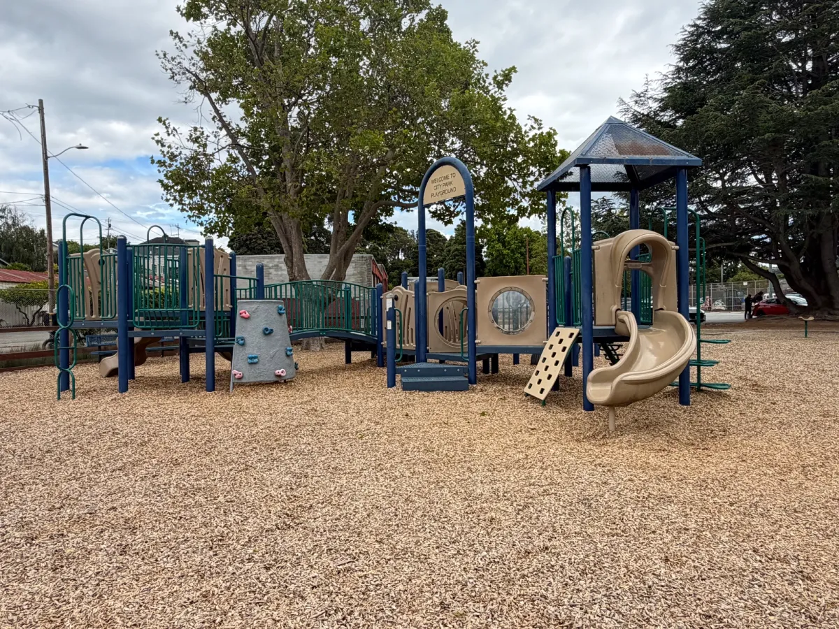 Closer view of toddler play structure