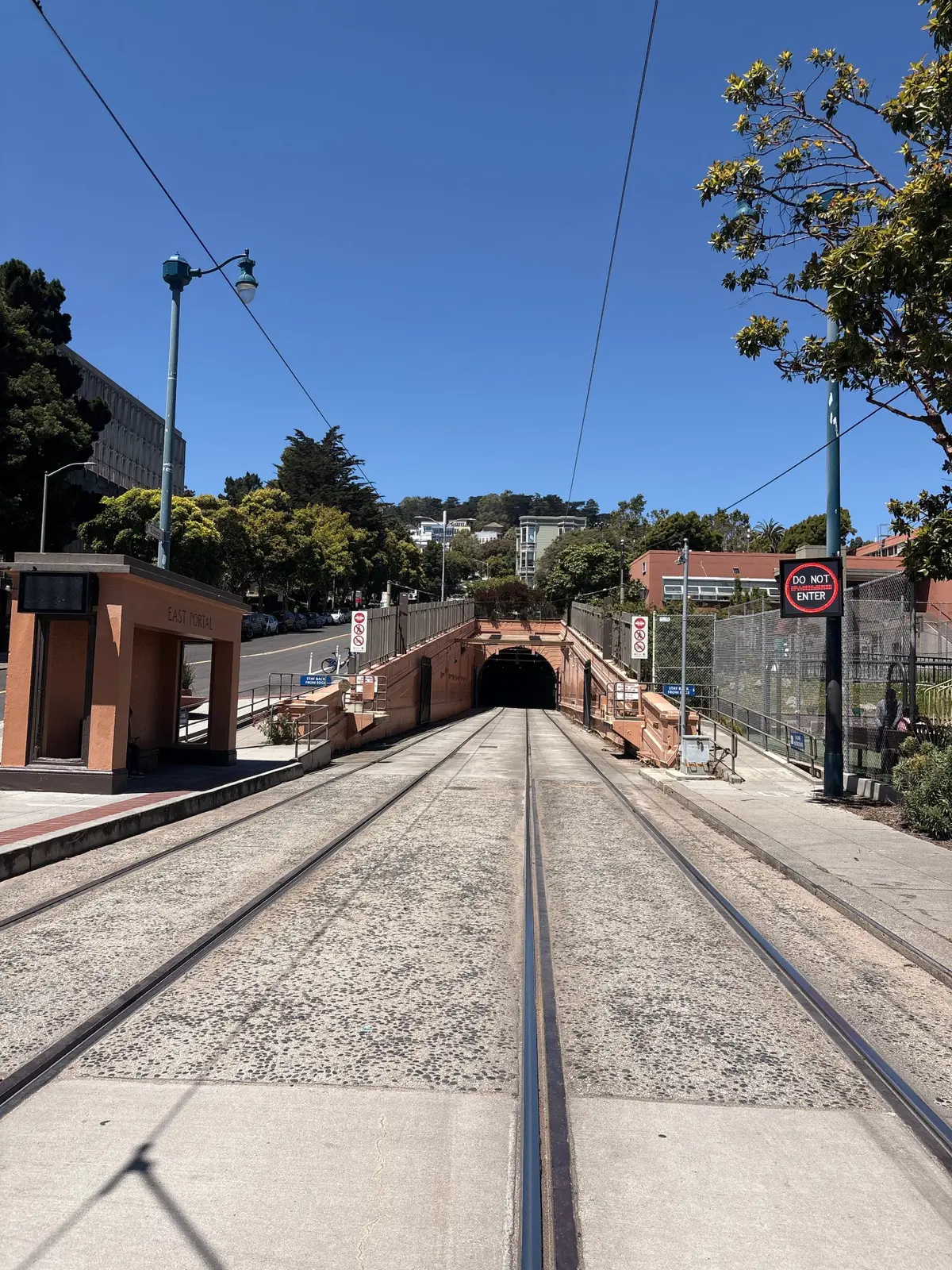 The N runs right next to the playground, for train and tunnel loving kiddos