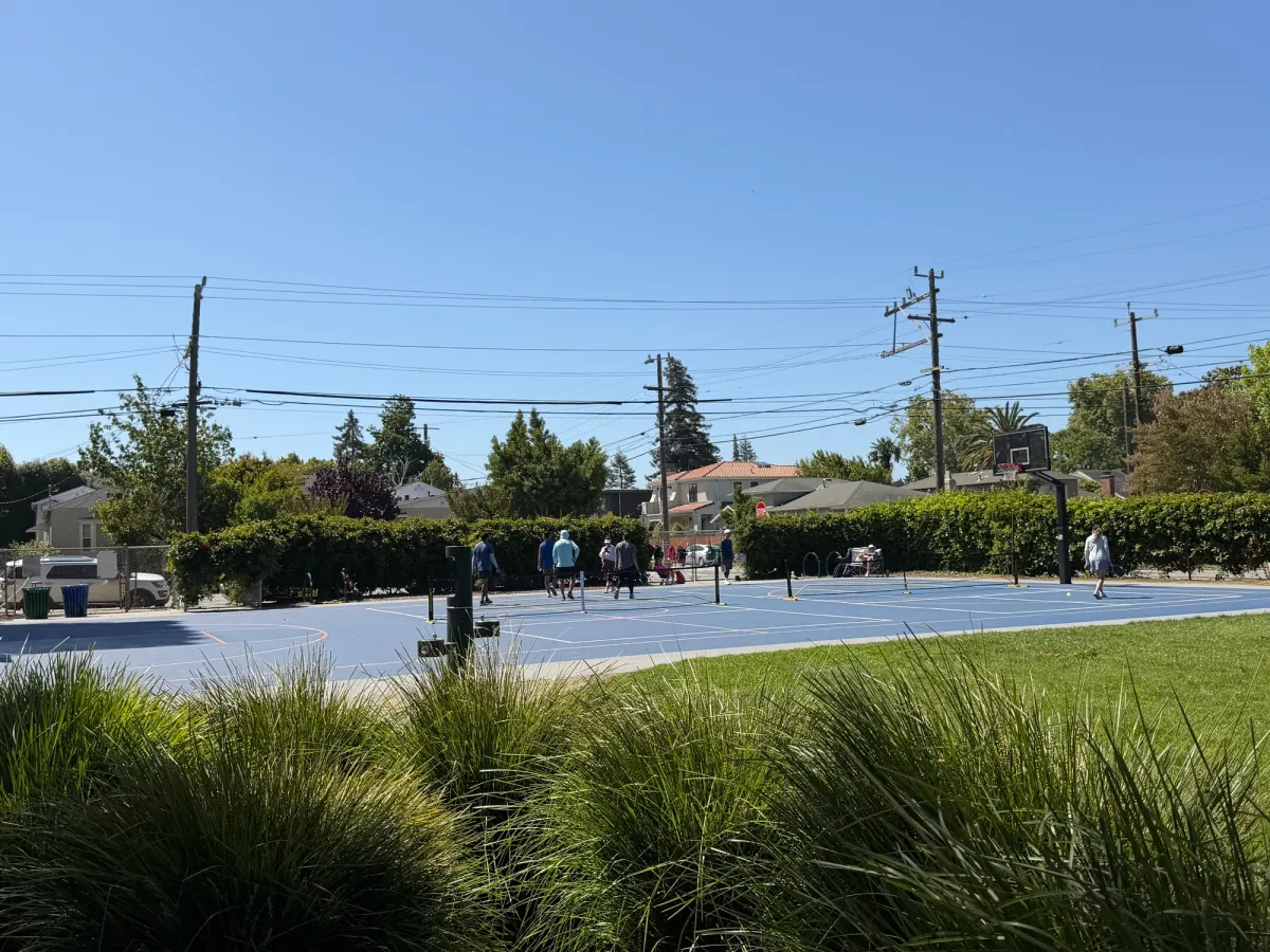 Basketball courts double as pickleball courts