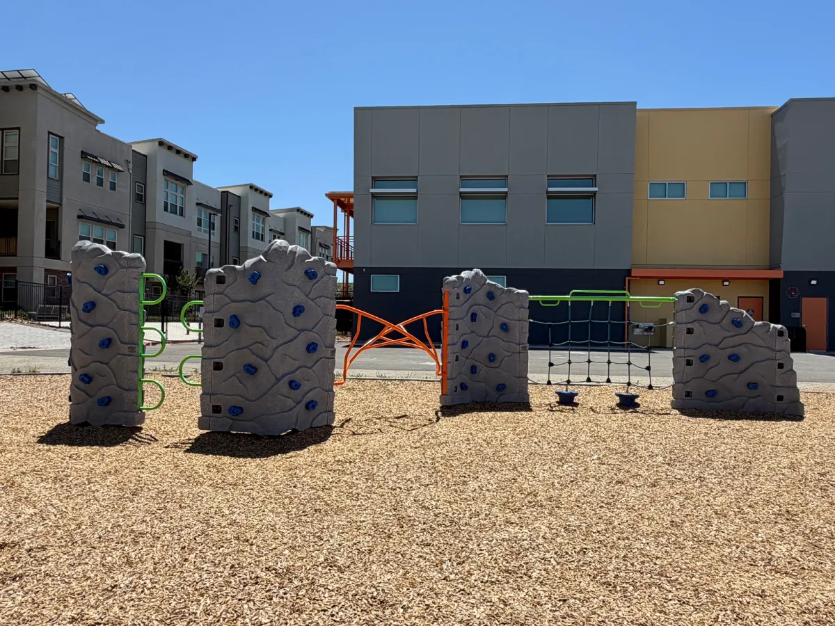 Climbing area in big kid playground