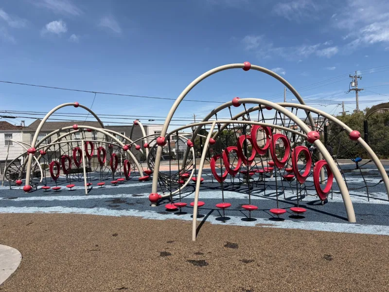 Really interesting DNA-like structures for bigger kids to climb