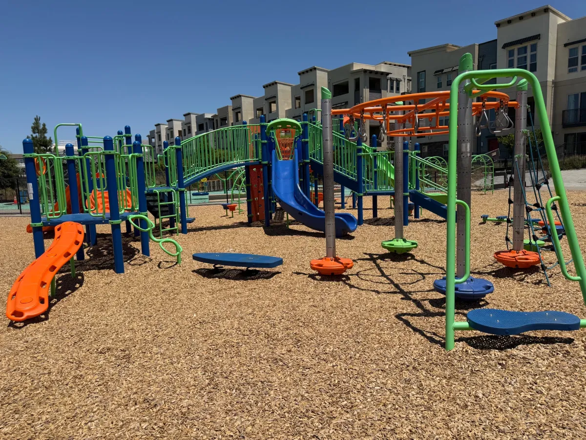 Spring board, monkey bars