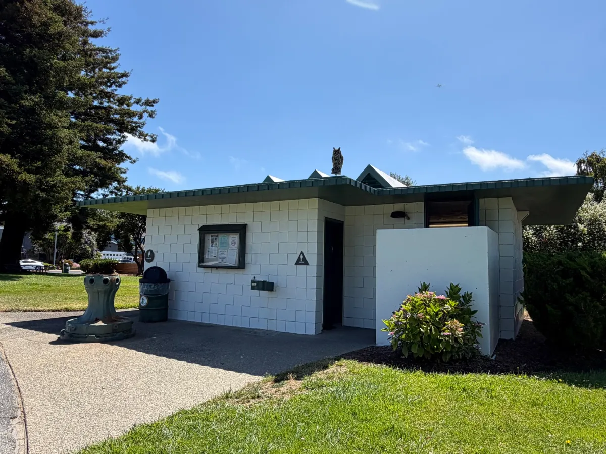 Bathrooms located next to playground