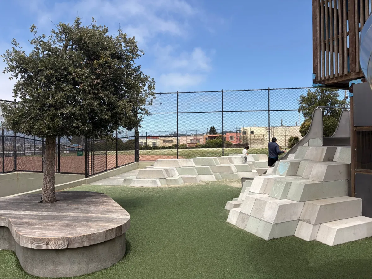 Climbing area and sand pit