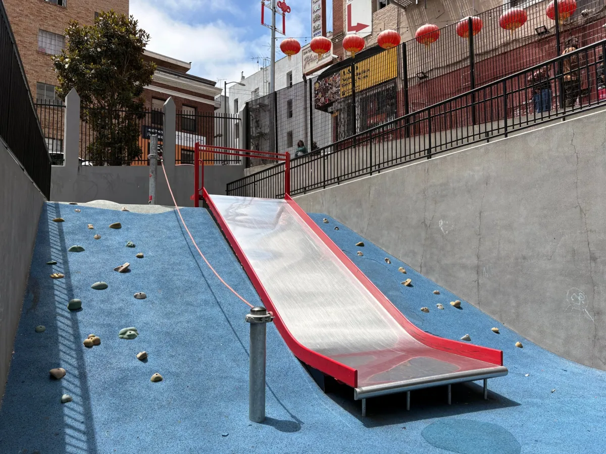 Slide and climbing wall