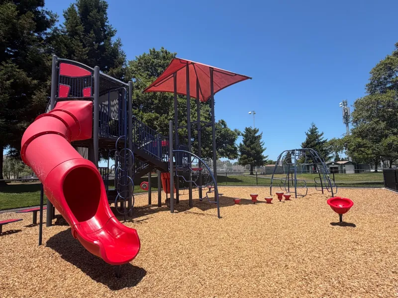 Big kid play structure  - only spinners and stepping blocks seem toddler appropriate