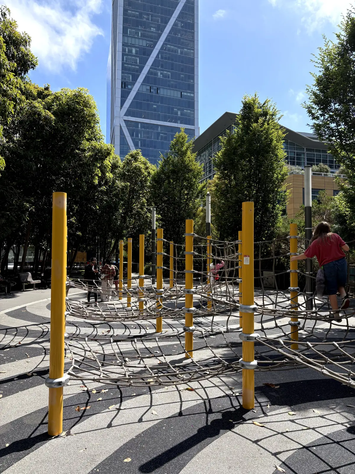 Simple climbing structure within the salesforce park