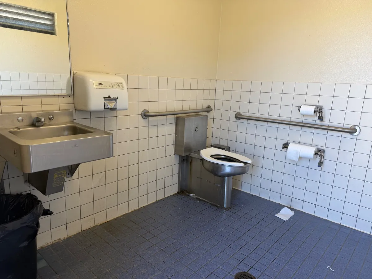 Simple but clean restroom facilities