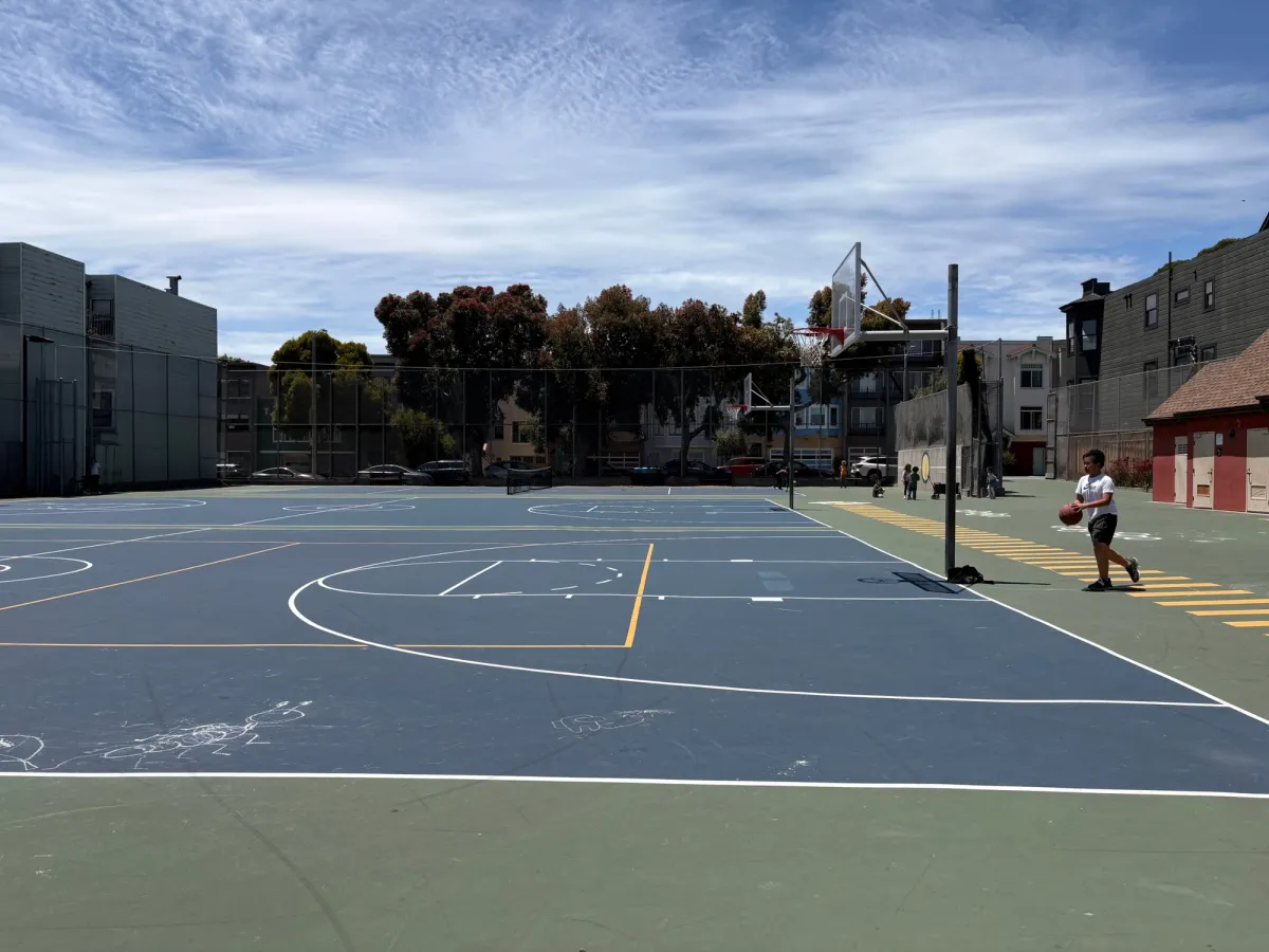 Huge courts for basketball and tennis