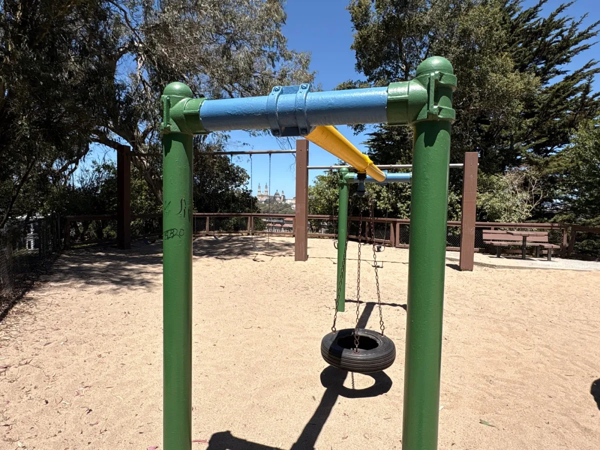 Tire swing and swing set