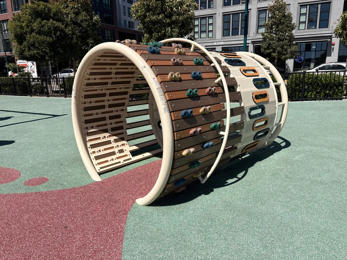 Barrel climbing structure