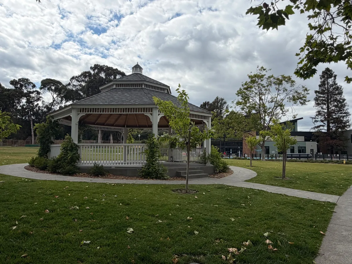 Reservable gazebo available for parties