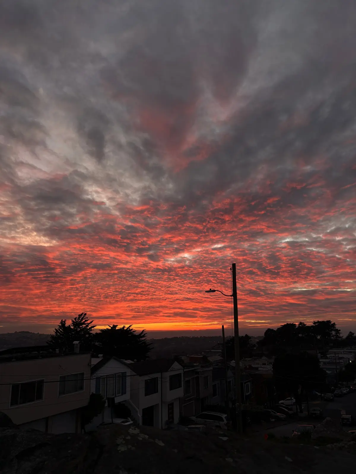 Ocean sunset at the peak of the outcrop