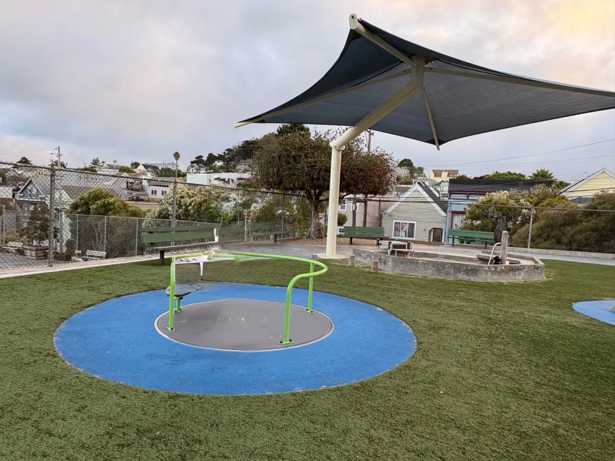 Shade over the sandpit to protect littles