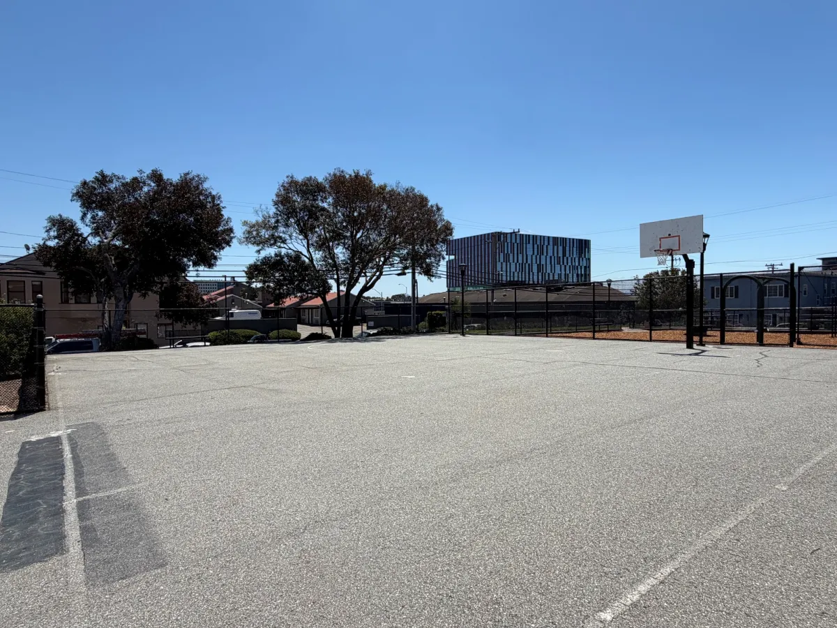 Basketball court consists of 1 hoop