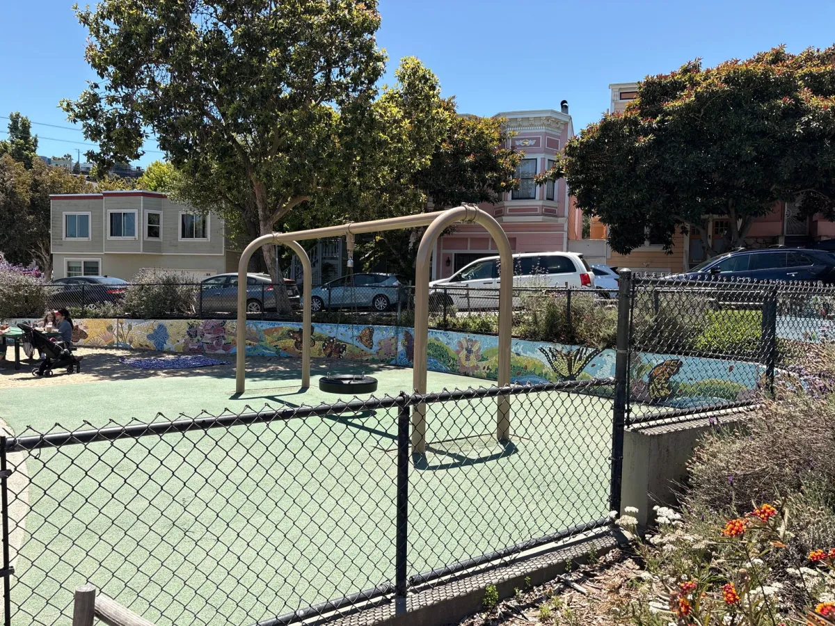 Tire swings at the perimeter