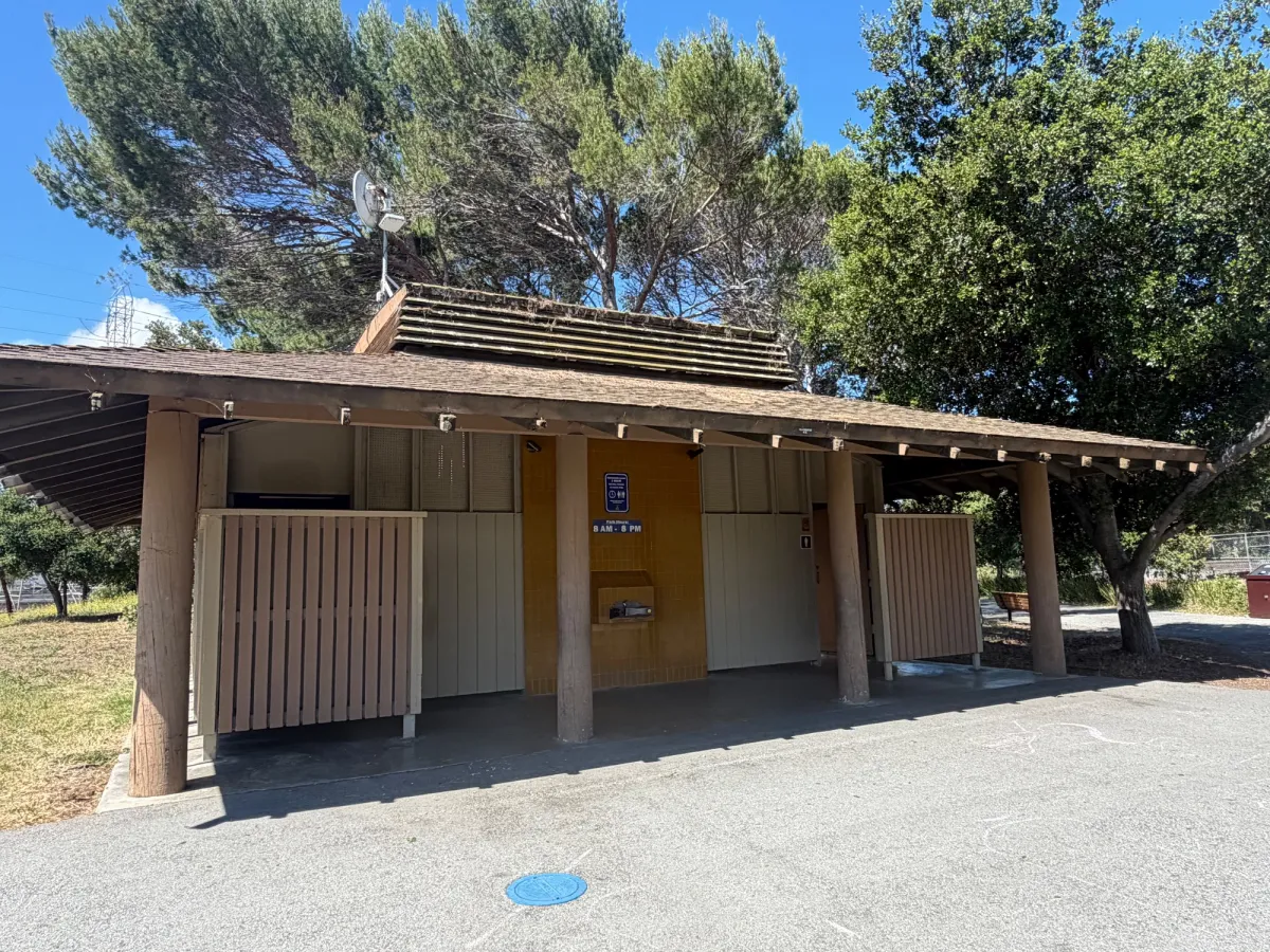 Bathrooms near Magic mountain playground comes with changing table