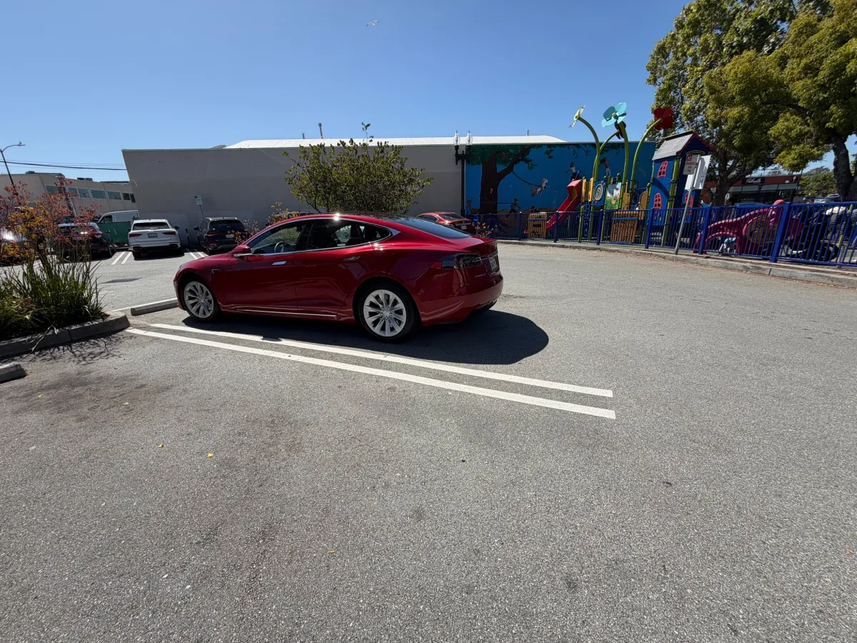 Playground is located in a corner of the downtown parking lot closest to retail action and gets full quickly during primetime