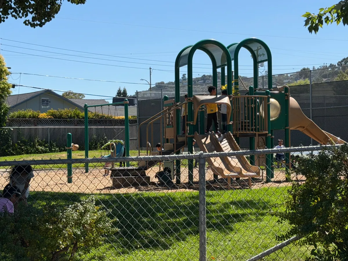 Big kid playground area, still a moderate height